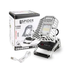 USB перезаряжаемая 10 Вт 1200 люмен паук Мобильная подсветка портативный светодиодный рабочий свет для гаража, автомобилей, кемпинга, дома, авто, подвала