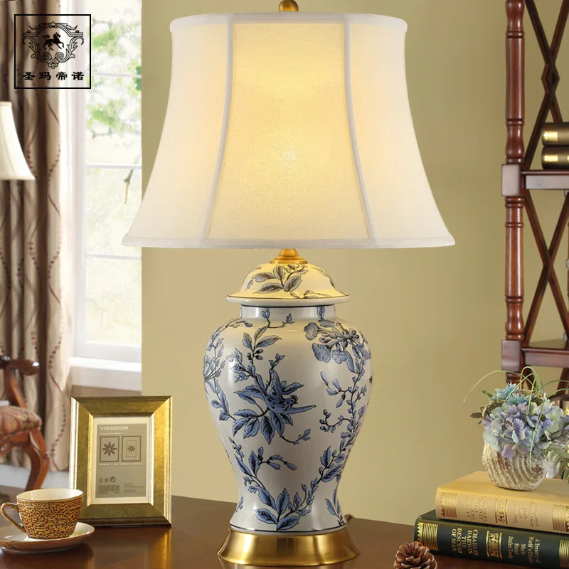 Высококачественная китайская сине белая фарфоровая ваза дизайнерская льняная