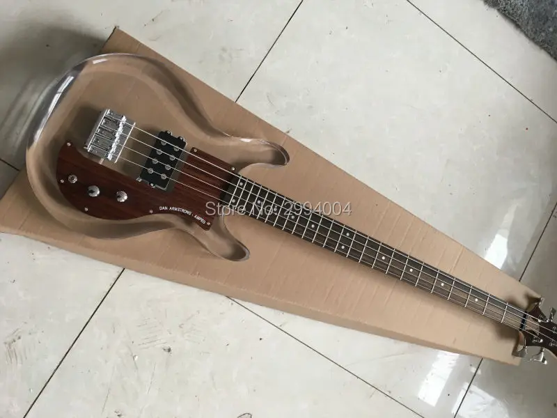 

New white abnormity acrylic crystal electric bass, factory wholesale and retail It can customize according to the request