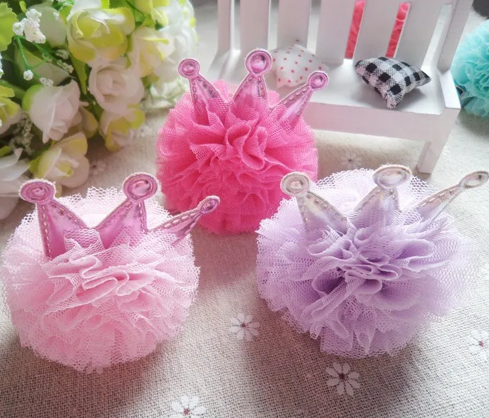 

Dog/children hair crown gauze ball flower card edge clamp pet accessories 20pcs