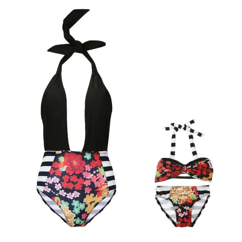 

Women One-Piece Swimsuit Backless Sexy Girls Stripe Beach Split Swimwear