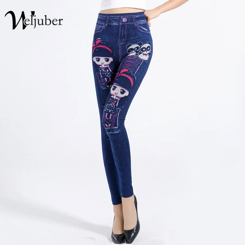 Download Women Prints Leggings Mock Pocket Jeans Autumn Woman ...