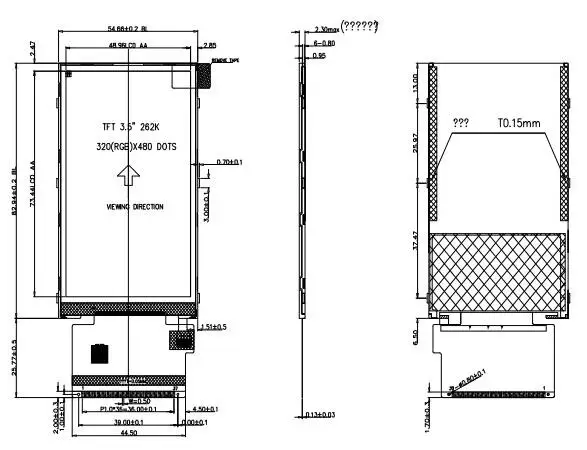 Ips 3,5 дюймов 37PIN 262 K на тонкопленочных транзисторах на тонкоплёночных транзисторах ЖК-дисплей Экран ILI9488 Водительская подушка безопасности 8/16Bit параллельно Интерфейс 320(RGB)* 480