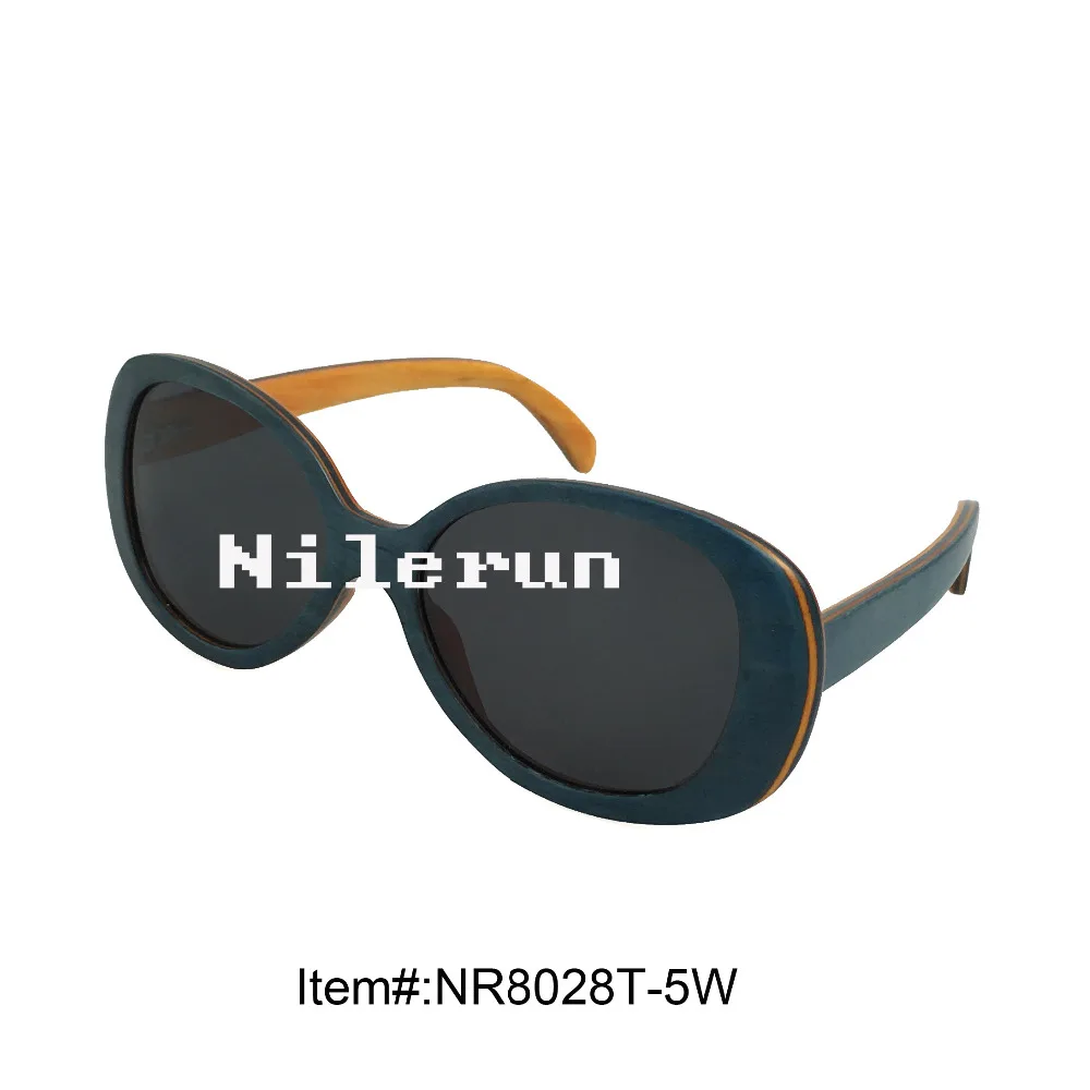 

big bufferfly blue skateboard wood frame sunglasses