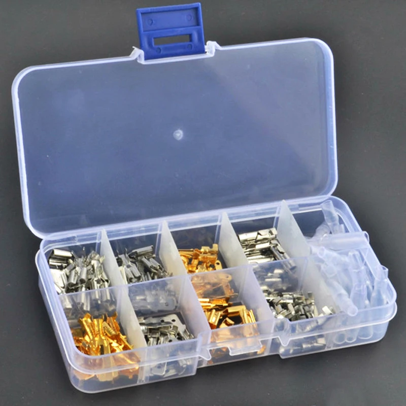 

150Pcs Insulated Electrical Wire Crimp Terminals 2.8/4/4.8/6.3mm Spade Connectors Assortment Kit with Box