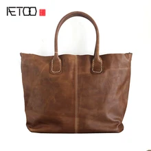 AETOO новые ретро кожаные сумки, оригинальная сумка, Большая вместительная переносная сумка на плечо, посылка, сумка