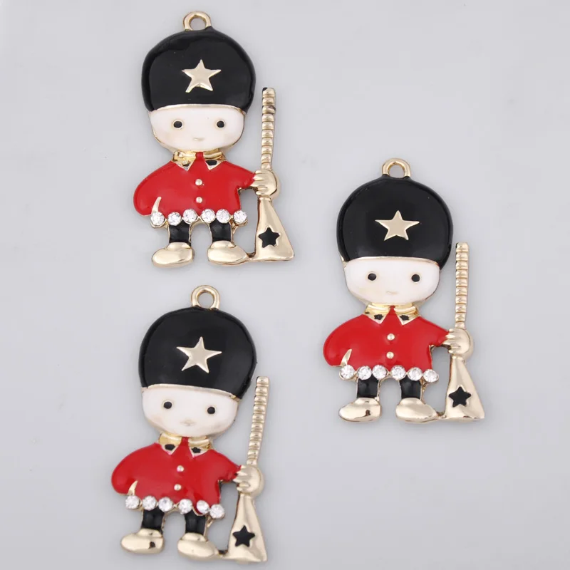5pcs Korean fashion enamel Guard charms clothing accessories New