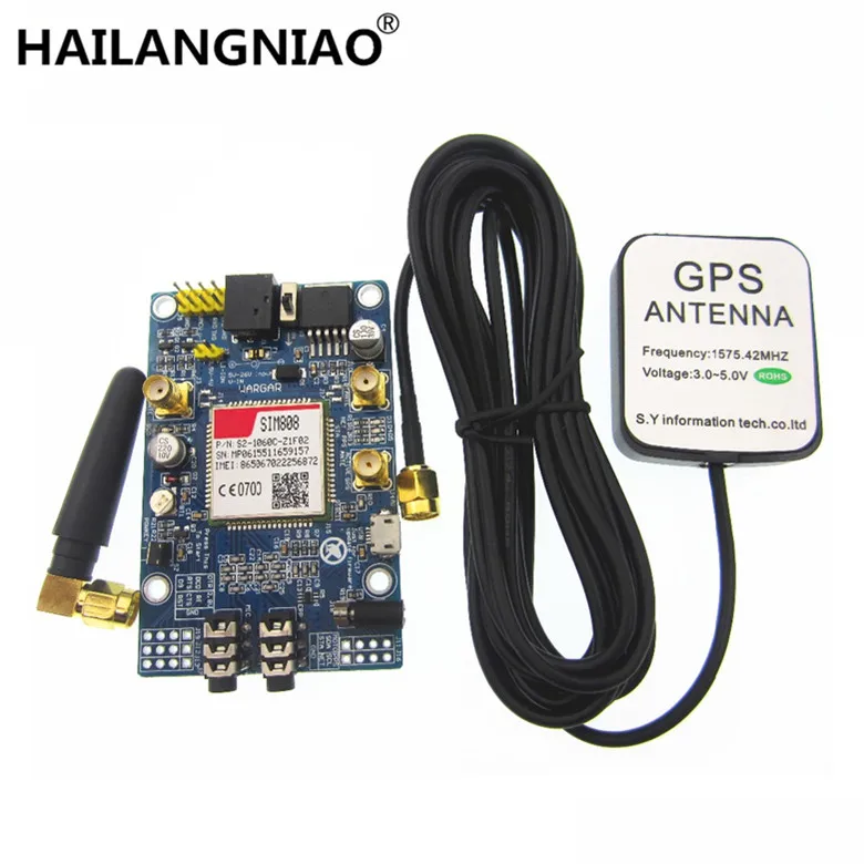SIM808 модуль GSM GPRS GPS макетная плата IPX SMA с антенной для Raspberry Pi Поддержка 2G 3G 4G SIM