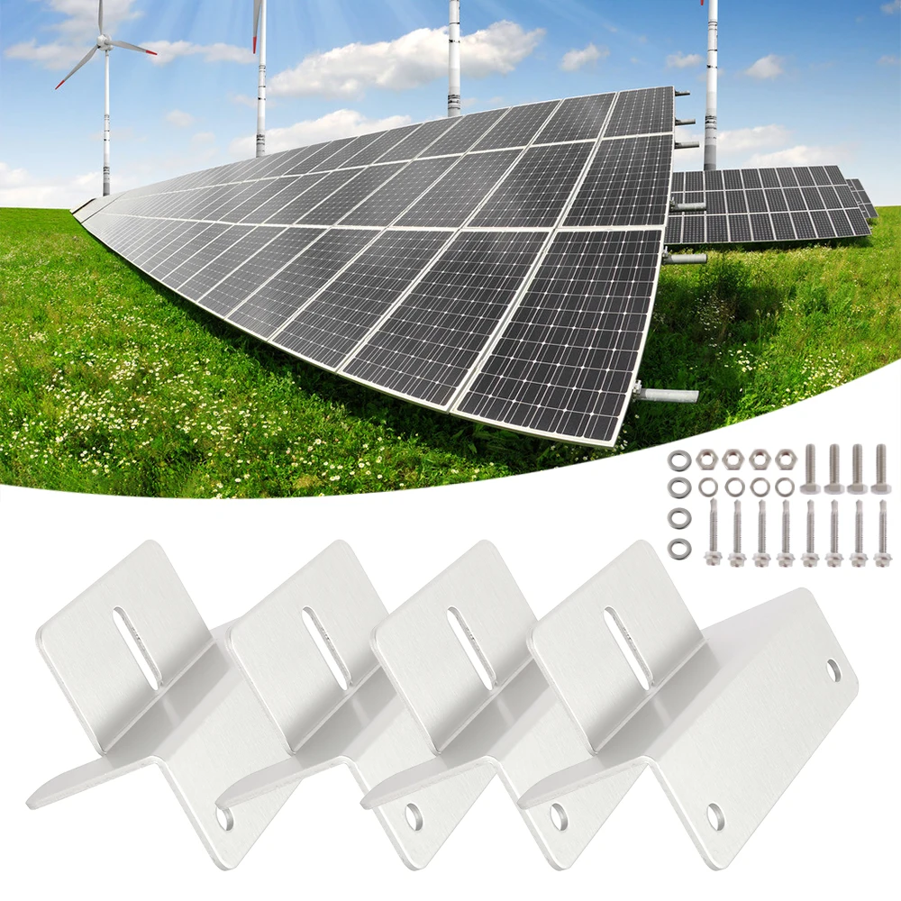 

4pcs Solar Panel Mounting Z Bracket Aluminum for RV Trailers Boats Yachts Boat Panel System Installation Irregular Surface