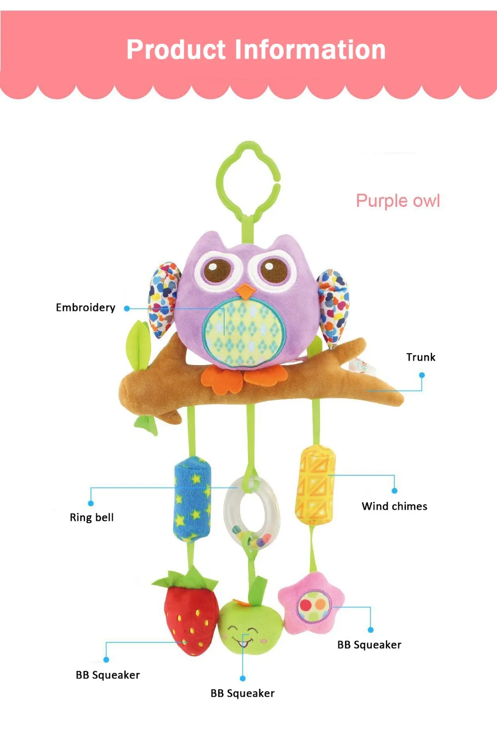 Милые Мягкие развивающие книжки новорожденных детей игрушечные лошадки животных детские мобильные коляски плюшевые игр