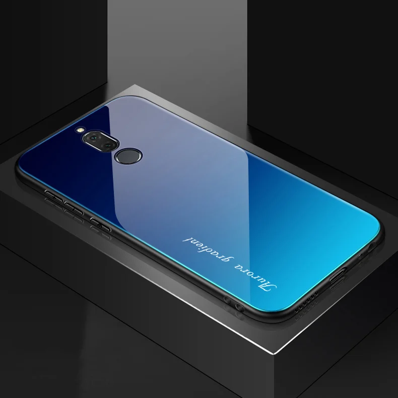Ice blue Для HUAWEI Mate 10 lite чехол силиконовый бампер стекло мультфильм задняя крышка чехол для Huawei maimang 6 Чехол для Nova 2i/Honor 9i 5,9 - Цвет: Ice blue