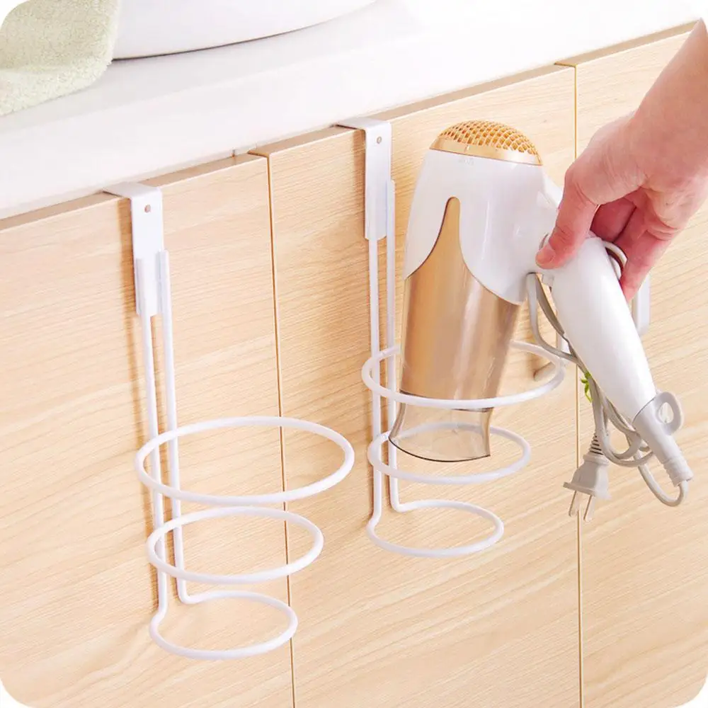 Wall Mount Hair Dryer Holders White Hair Dry Rack Hook Holder Bathroom