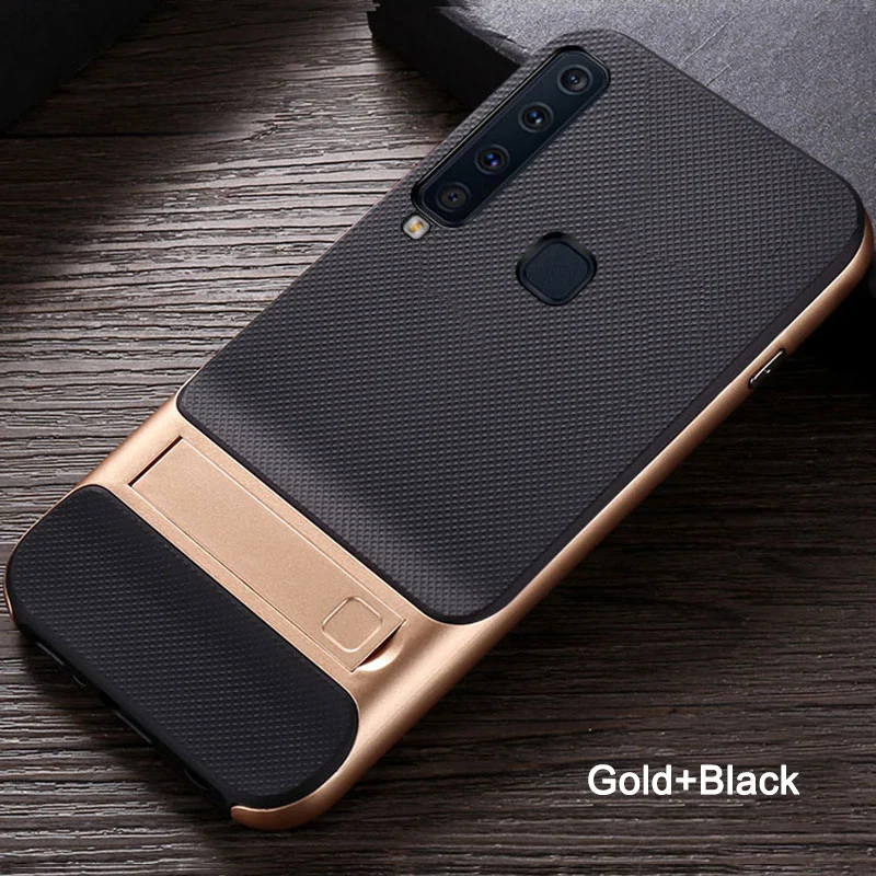 Glod Чехол для телефона для samsung Galaxy A9 A9s чехол для samsung A9s Мягкий силикон+ PC подставка Защитная крышка для samsung Galaxy A9s чехол - Цвет: Glod