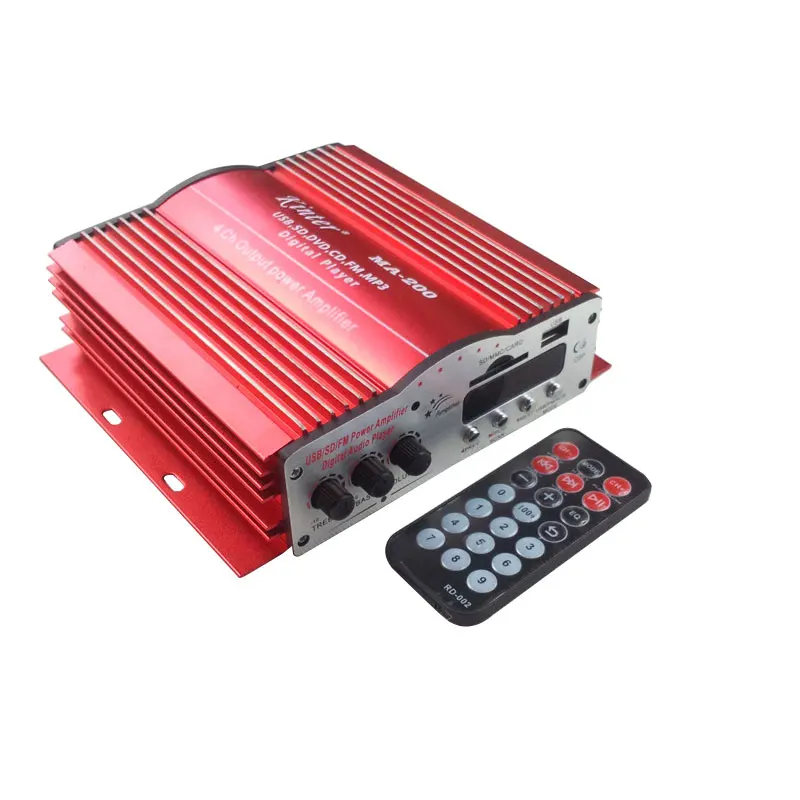 

4CH 4 Channel Home Car HiFi Audio Power MP3 Amplifier With Remote Control USB SD MMC Card DVD Player