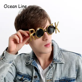 

Gold Rock Costume Glasses Novelty Sunglasses Night Party Favors Concert Celebration Eyewear Props Party Supplies Decoration Gift