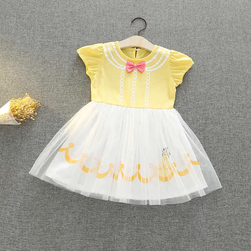 Дисней Принцесса летняя хлопковая детская одежда платье для девочек бальное платье для малышей Аврора canonicals костюм для выступлений замороженные - Цвет: 1