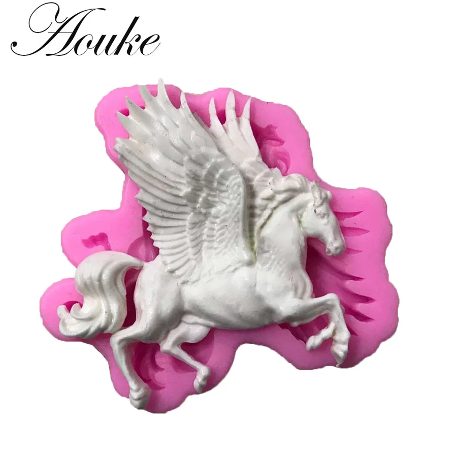 

Aouke Horse Shape,3D Silicone Fondant Cake Mold. For Cake Decorating, Jelly, Chocolate, Soap Modeling X116