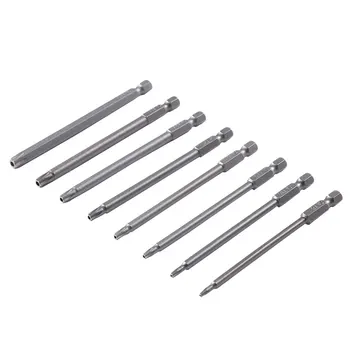 

8Pcs/Set T8-T40 100mm Magnetic Torx Screwdriver Bits 1/4" Hex Shank