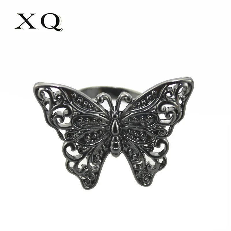 XQ 6 # черная ажурная бабочка 9 синее круглое кольцо для женщин аксессуары Оптовая