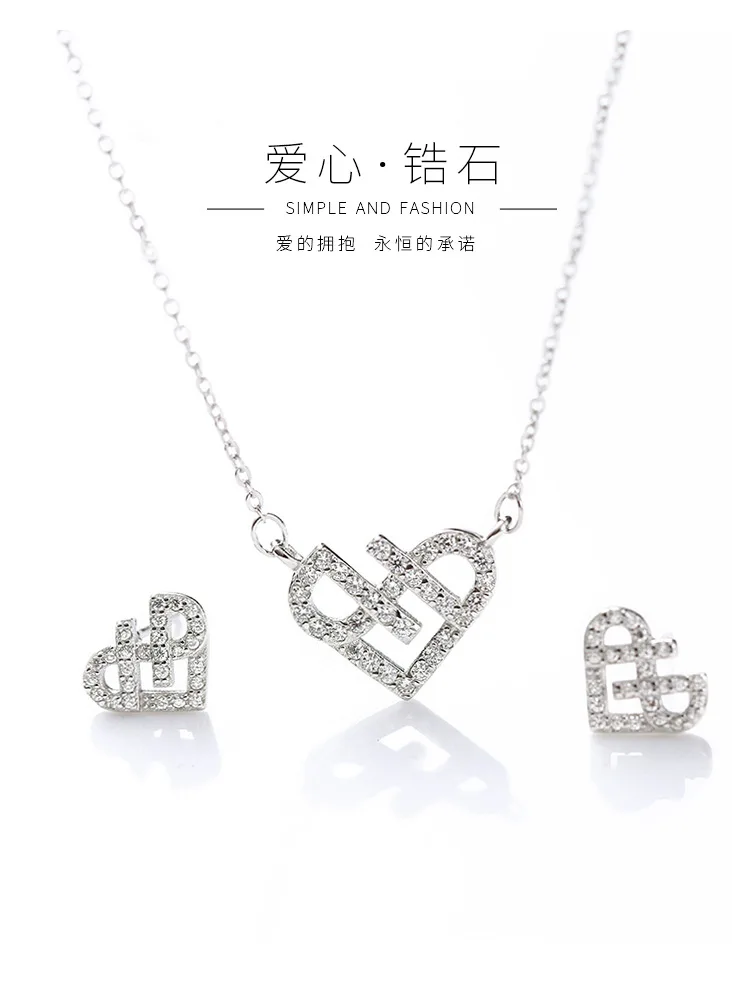 sweet heart cz earrings 100% 925 Sterling silver Jewelry fashion Hypoallergenic Stud earrings for women gift