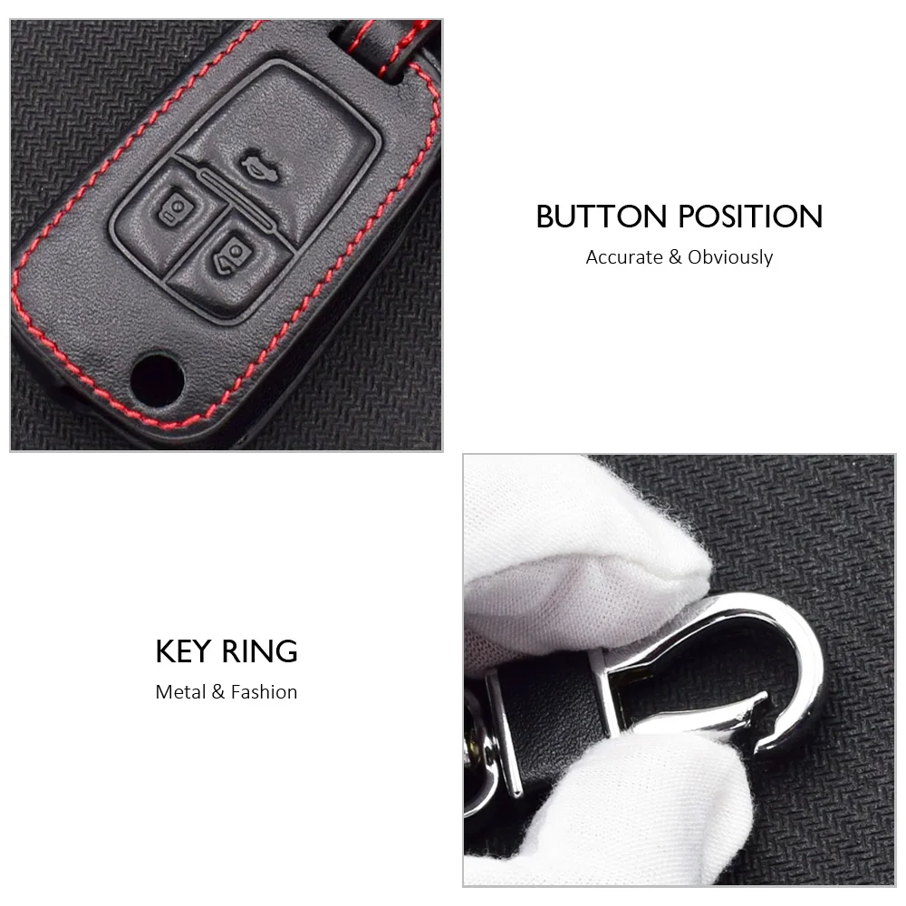 Кожаный чехол для автомобильного ключа для Chevrolet Cruze Opel Опель МОККА Buick Encore 3 кнопки Складной Дистанционный чехол для ключа чехол Брелок