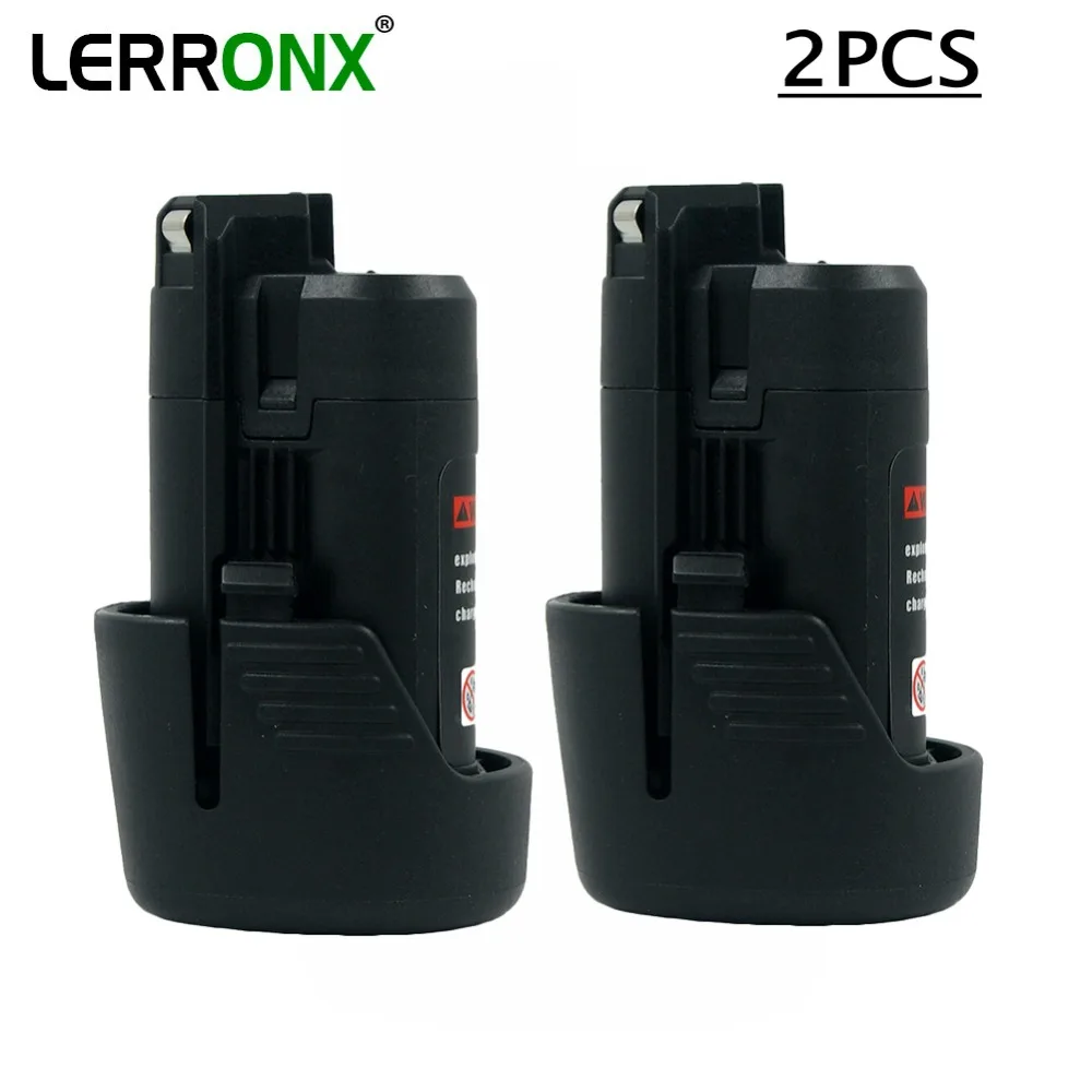 

LERRONX 2PCS 2.0Ah 10.8V Li ion Replacement battery for Bosch Power Tools rechargeable batteries BAT411 BAT412A BAT413A BAT411A