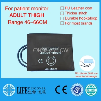 

Quality 46-66cm Adult thigh Reusable NIBP cuff with two tube without connector