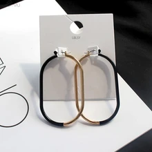 AOMU, новинка, простые, хитовые, цветные, геометрические, матовые, сплав, выдалбливают, большие, квадратные, петли, серьги-кольца для женщин, девушек, женщин, свадебные украшения