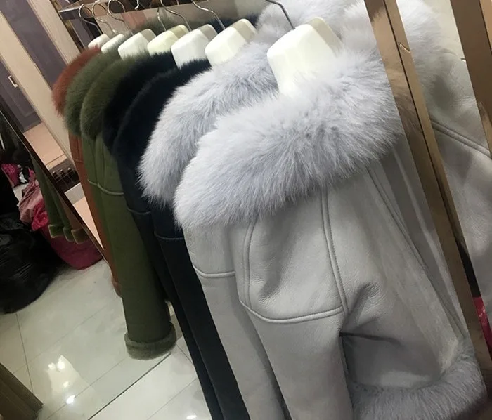 waterproof parka New brand high-end imported fur one regular coat ladies fox fur grass European and American wind jacket winter warm fox fur coat long down puffer coat