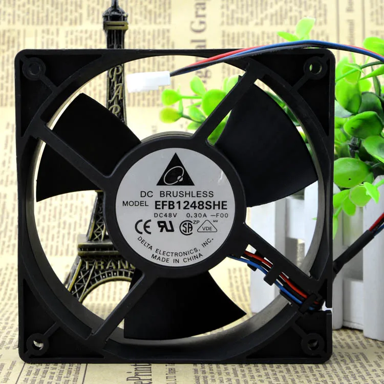 Бесплатная доставка Новый Delta Electronics EFB1248SHE -F00 DC48V 0.30A 3 провода 120x120x38 мм 120 12 см