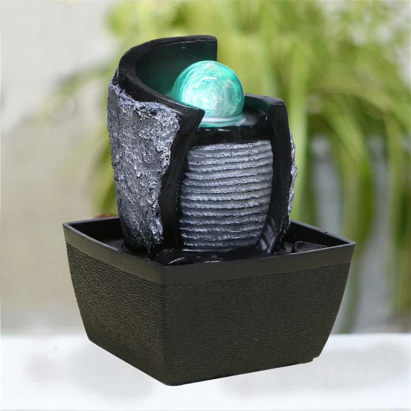 Buy Tabletop Water Fountain with LED Lights, 7.2 Inch