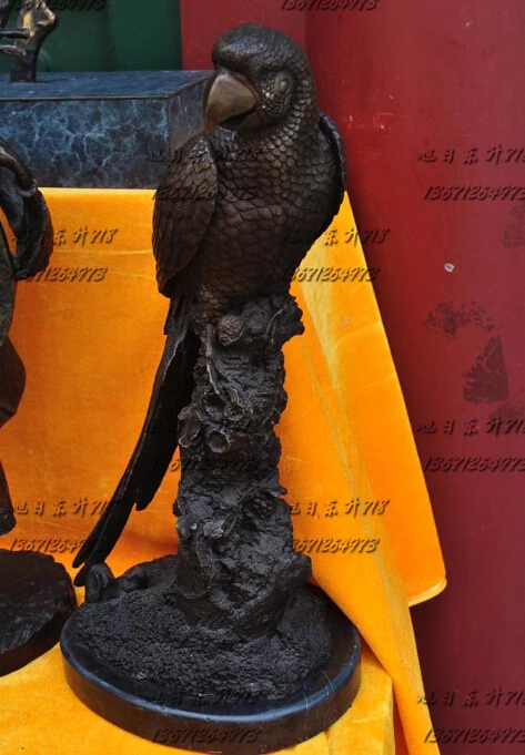 SCY Western European parrot animal bronze sculpture statue copper handicrafts | Дом и сад