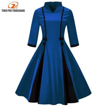

3xl 4xl Plus Size Women Clothing Pin Up Vestido Spring Winter Retro Casual Party Robe Rockabilly 50 S 60 S Vintage Clothing