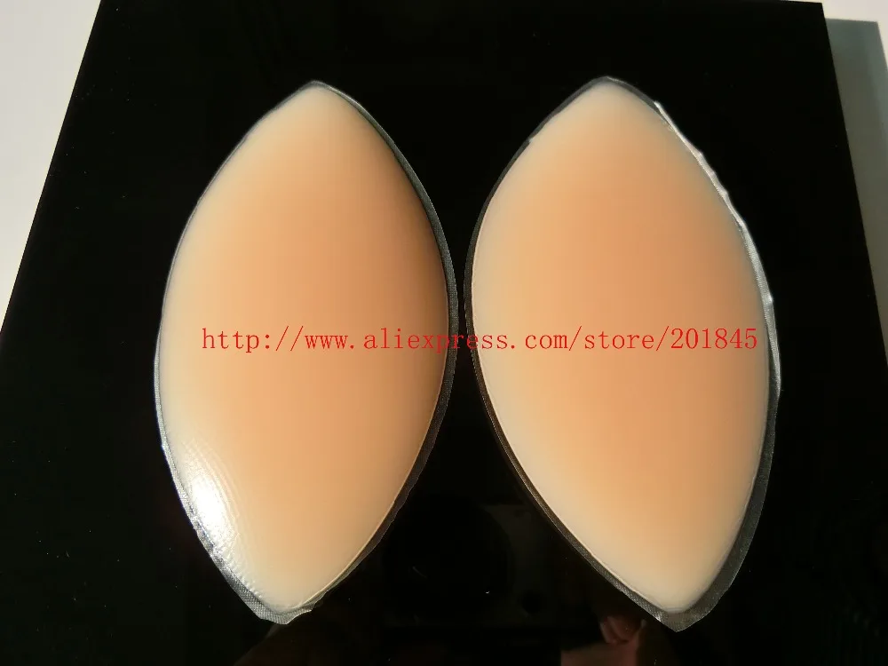 1 pair good medical silicone, anti chest expansion football shape stand chest pad inserts 76.5g