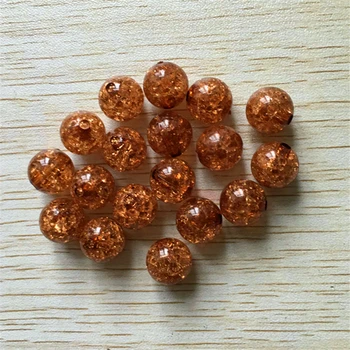 

(Choose size) 10mm/12mm/16mm/20mm brown color Acrylic clear Crack Beads, Colorful Chunky Beads for Necklace Jewelry