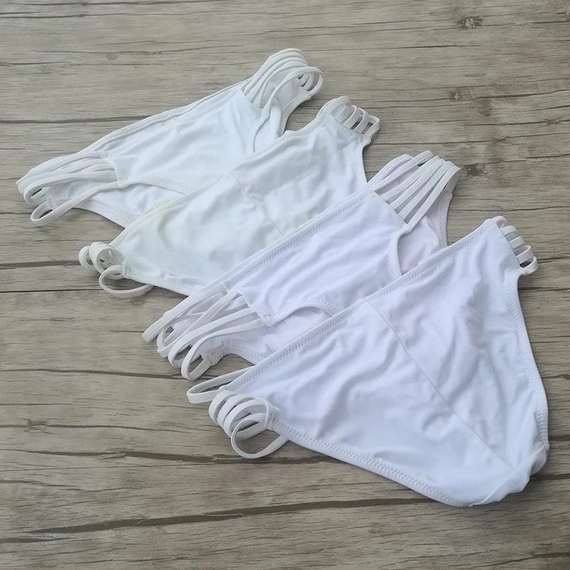 Women White Bikini Bottoms Summer Sexy Secret Swimwear Biquini Bikinis Brazilian bathing suit bottoms Bandage Trunks