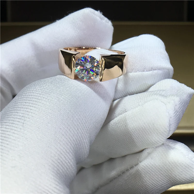 18 K 750Au золото Moissanite алмаз мужское кольцо D Цвет VVS с национальным сертификатом MO-002