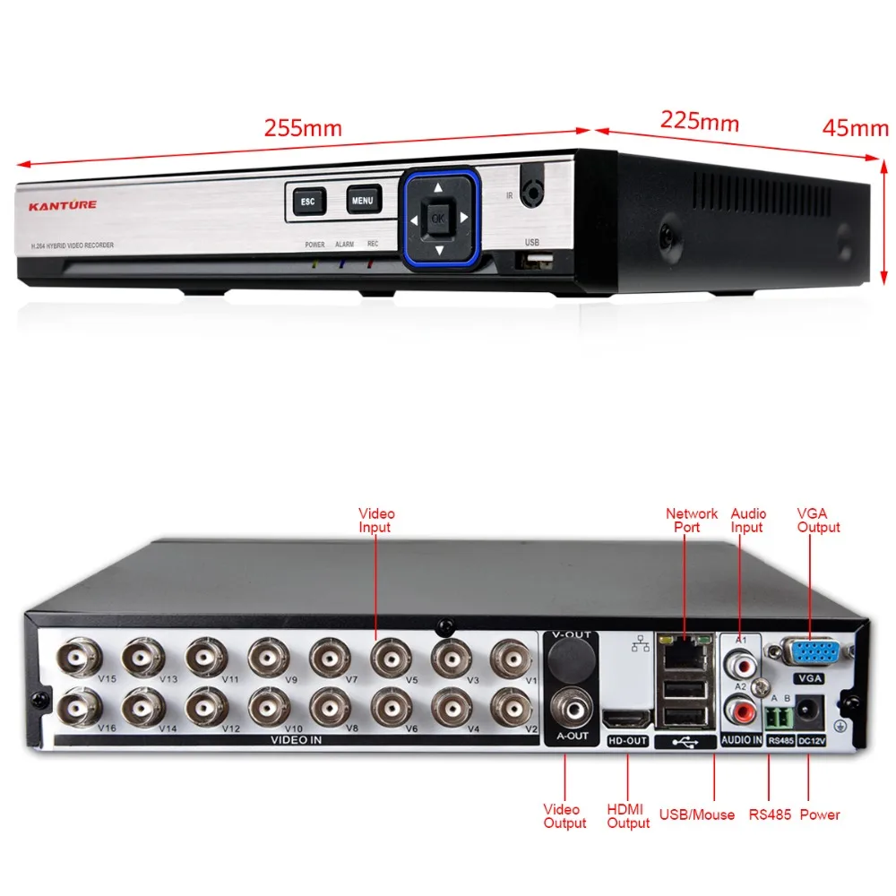 Камера видеонаблюдения KANTURE сетевая камера 6 в 1 16 каналов 1080P AHD DVR NVR TVI CVI 1080p onvif