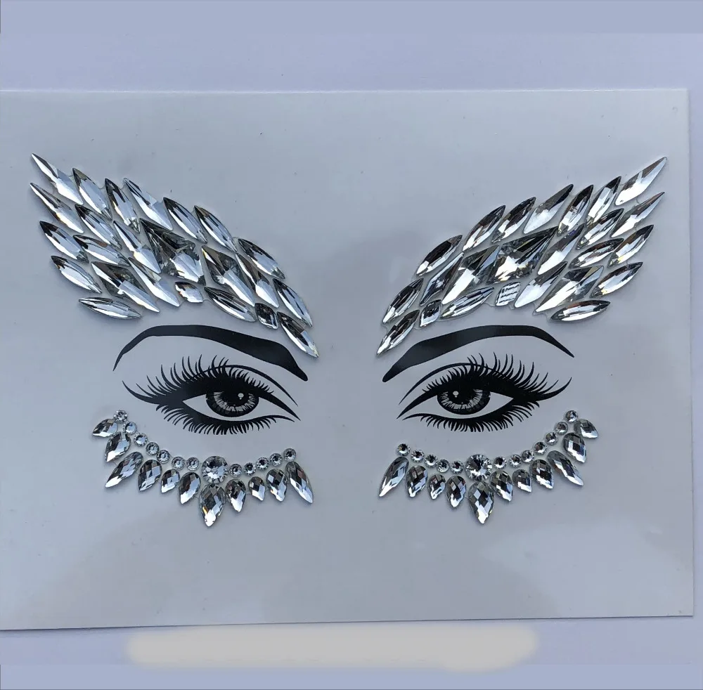 Акриловая полимерная дрель-палочка, наклейка Bindi, ручная работа, богемный стиль, для лица, глаз, сделай сам, украшения на лоб, сценический декор, вечерние наклейки с блестками