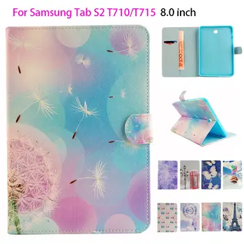 

Fashion Painted Pu Leather Tablet Cover sFor Samsung Tab S2 flip Case For Samsung Galaxy Tab S2 8.0 SM-T710 T715 Funda Shell