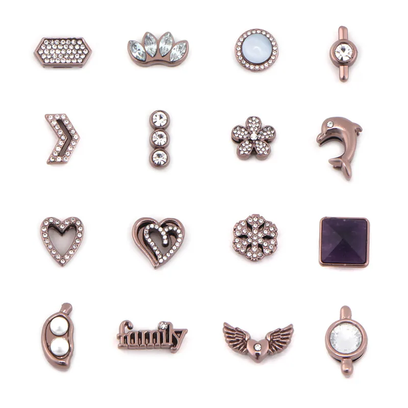 

Somsoar Jewelry 2019 Coffee Color Slide Charms fit 10mm Wide Mesh Bracelet can customized other design as Black Plated 50pcs/lot
