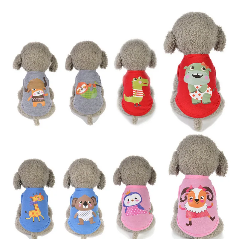 

2019 Fashion Cartoon Dog Clothing For Small Dogs Cats Spring/Summer Overalls For Puppy Vest Breathable Chihuahua Dog Clothes