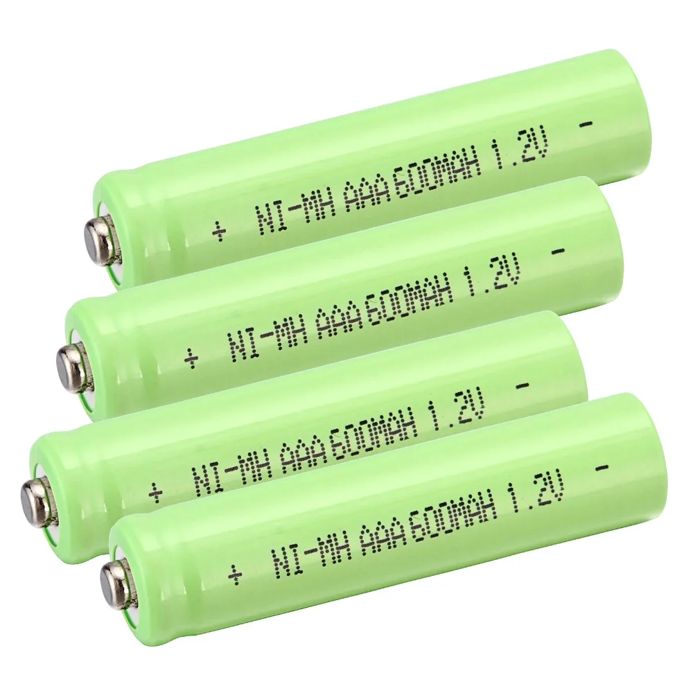 Самая низкая цена! 4 шт набор 600 mah AAA 3A 1,2 V Ni-MH аккумуляторная батарея-зеленый