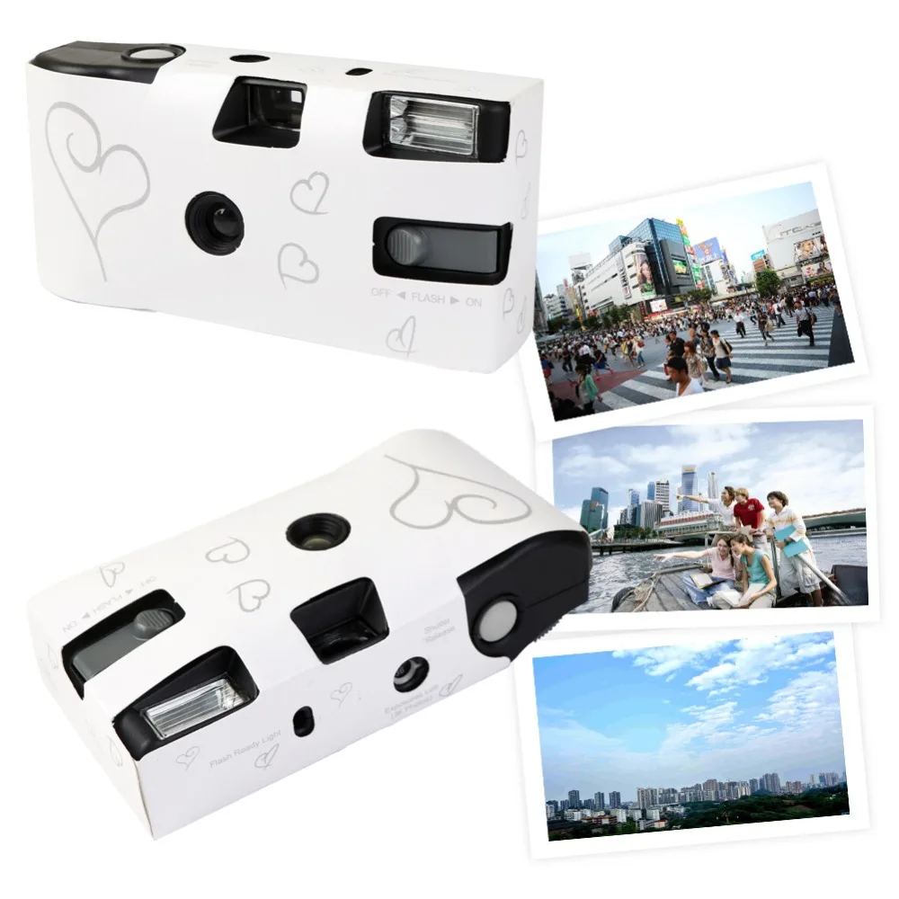 5pcs Silver Funny Heart Disposable Camera For Wedding Bridal With