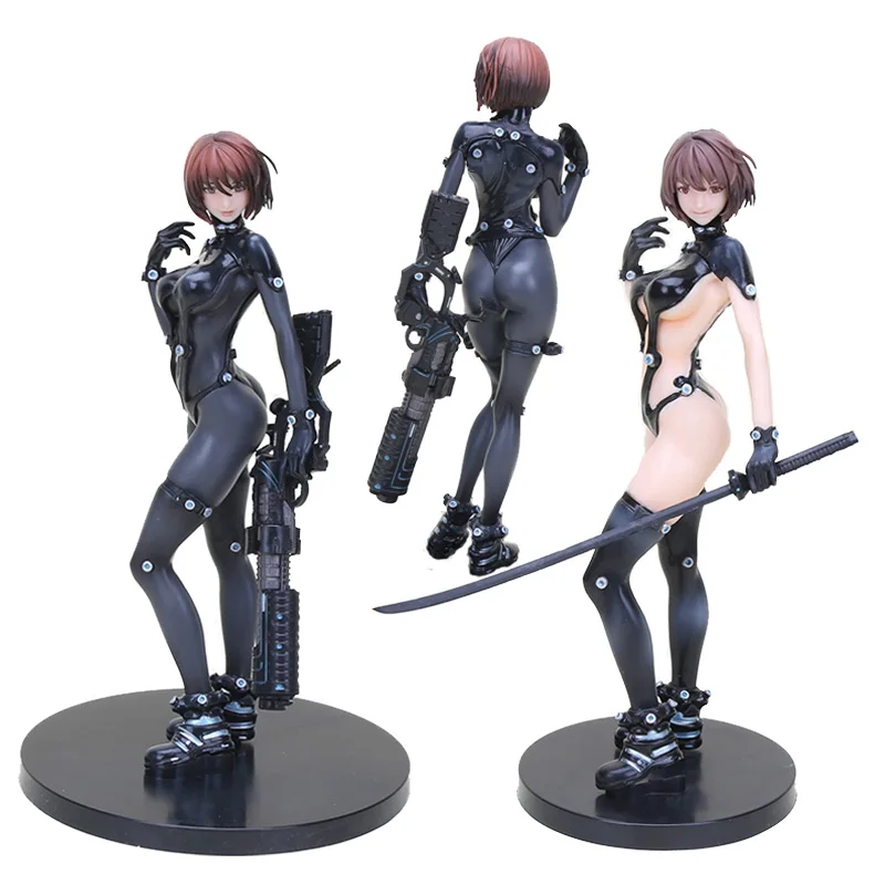 

23cm GANTZ O figure Black Sexy Suits Shimohira Reika Anzu Yamasaki Samurai X shot gun Sword Ver PVC Action Figure Toys doll
