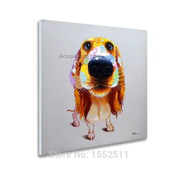 

Dog Oil painting ,Smart Dog on canvas modern abstract oil painting handmade oil painting for home decor