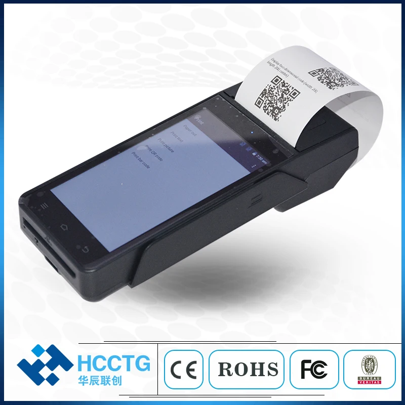 Pos-терминал для Android 8 Гб NFC+ IC+ Mifare+ MSR карты POS машина Android КПК с 5,5 дюймовым сенсорным 4G Wifi Bluetooth Встроенный принтер Z90