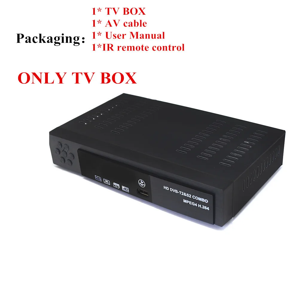 Vmade цифровой эфирный спутниковый ТВ приемник Combo DVB-T2 DVB-S2 1080P HD ТВ тюнер приемное устройство H.264 MPEG-2/4 комплекта компьютерной приставки к телевизору - Цвет: Черный