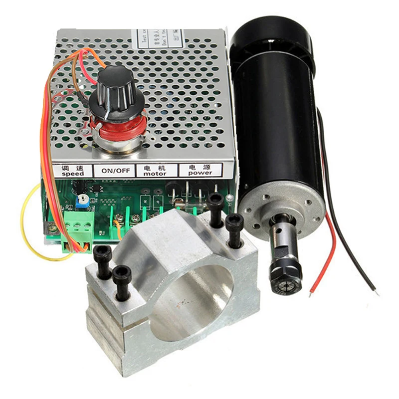 

500W Spindle Motor ER11 Chuck CNC with 52mm Clamps and Power Supply Speed Governor For CNC Machine