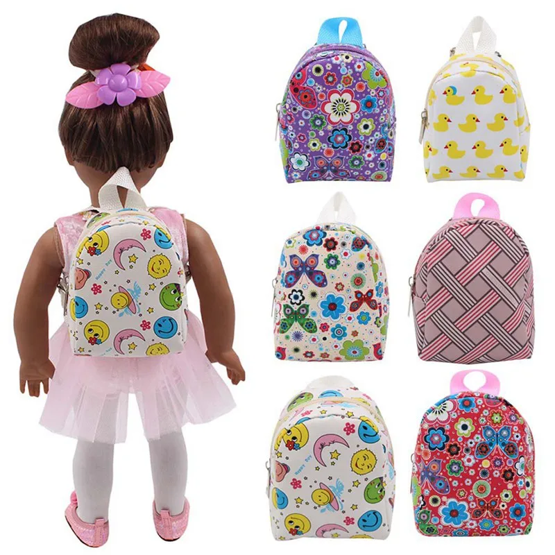 Doll Accessories 6 Styles Cute Backpack Schoolbag For 43cm Baby American Doll And 18 Inch Doll